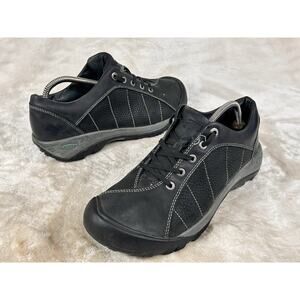 Keen Presidio Women’s 9.5 Black Leather Hiking Shoes Walking Lace Up